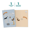 Load image into Gallery viewer, The cover and inside of Tree-Free’s Cats Know card, along with the following text: “1 greeting card, 1 matching envelope”