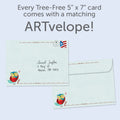 Load image into Gallery viewer, The envelope for Tree-Free’s Teacher Definition card, along with the following text: “Every Tree-Free 5x7 card comes with a matching ARTvelope!”