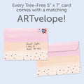 Load image into Gallery viewer, The envelope for Tree-Free’s You're My Favorite card, along with the following text: “Every Tree-Free 5x7 card comes with a matching ARTvelope!”