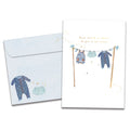 Load image into Gallery viewer, The cover of Tree-Free's New Baby Boy card, along with its matching envelope.