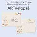 Load image into Gallery viewer, The envelope for Tree-Free’s Sweet Baby Girl card, along with the following text: “Every Tree-Free 5x7 card comes with a matching ARTvelope!”