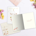 Load image into Gallery viewer, The inside of Tree-Free’s Sweet Baby Girl card, with the cover and envelope in the background.