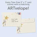 Load image into Gallery viewer, The envelope for Tree-Free’s Sweet Baby Grandchild card, along with the following text: “Every Tree-Free 5x7 card comes with a matching ARTvelope!”