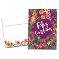 Load image into Gallery viewer, The cover of Tree-Free's Cumpleanos Flowers card, along with its matching envelope.