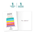 Load image into Gallery viewer, The cover and inside of Tree-Free’s Cumpleanos Cake card, along with the following text: “1 greeting card, 1 matching envelope”
