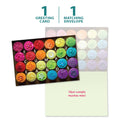 Load image into Gallery viewer, The cover and inside of Tree-Free’s Feliz Cupcakes card, along with the following text: “1 greeting card, 1 matching envelope”