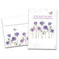 Load image into Gallery viewer, The cover of Tree-Free's Simpatia Flowers card, along with its matching envelope.
