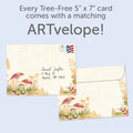 Load image into Gallery viewer, The envelope for Tree-Free’s Mushroom Forest card, along with the following text: “Every Tree-Free 5x7 card comes with a matching ARTvelope!”