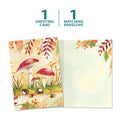 Load image into Gallery viewer, The cover and inside of Tree-Free’s Mushroom Forest card, along with the following text: “1 greeting card, 1 matching envelope”