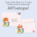Load image into Gallery viewer, The envelope for Tree-Free’s Grow Your Own Magic card, along with the following text: “Every Tree-Free 5x7 card comes with a matching ARTvelope!”