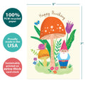 Load image into Gallery viewer, The cover of Tree-Free’s Grow Your Own Magic card with lines demonstrating its 5x7 dimensions, along with the following text: “100% PCW recycled paper, proudly made in the USA, sustainably printed on extra-thick card stock”