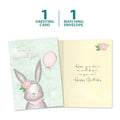 Load image into Gallery viewer, The cover and inside of Tree-Free’s For a Special Girl card, along with the following text: “1 greeting card, 1 matching envelope”