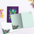 Load image into Gallery viewer, The inside of Tree-Free’s Floral Moon card, with the cover and envelope in the background.