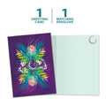 Load image into Gallery viewer, The cover and inside of Tree-Free’s Floral Moon card, along with the following text: “1 greeting card, 1 matching envelope”