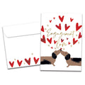 Load image into Gallery viewer, The cover of Tree-Free's Puppy Love card, along with its matching envelope.