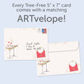 Load image into Gallery viewer, The envelope for Tree-Free’s Time to Celebrate card, along with the following text: “Every Tree-Free 5x7 card comes with a matching ARTvelope!”