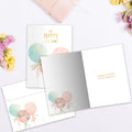 Load image into Gallery viewer, The inside of Tree-Free’s Happy for You card, with the cover and envelope in the background.
