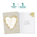 Load image into Gallery viewer, The cover and inside of Tree-Free’s Just the Beginning card, along with the following text: “1 greeting card, 1 matching envelope”