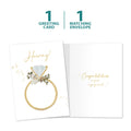 Load image into Gallery viewer, The cover and inside of Tree-Free’s Hooray Ring card, along with the following text: “1 greeting card, 1 matching envelope”