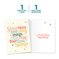 Load image into Gallery viewer, The cover and inside of Tree-Free’s Soul Sparkle card, along with the following text: “1 greeting card, 1 matching envelope”