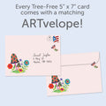 Load image into Gallery viewer, The envelope for Tree-Free’s Butterfly Kisses card, along with the following text: “Every Tree-Free 5x7 card comes with a matching ARTvelope!”