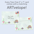 Load image into Gallery viewer, The envelope for Tree-Free’s Everything Gets Done card, along with the following text: “Every Tree-Free 5x7 card comes with a matching ARTvelope!”