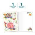 Load image into Gallery viewer, The cover and inside of Tree-Free’s Everything Gets Done card, along with the following text: “1 greeting card, 1 matching envelope”