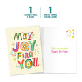 Load image into Gallery viewer, The cover and inside of Tree-Free’s May Joy Find You card, along with the following text: “1 greeting card, 1 matching envelope”