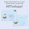 Load image into Gallery viewer, The envelope for Tree-Free’s Be Brave card, along with the following text: “Every Tree-Free 5x7 card comes with a matching ARTvelope!”