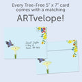 Load image into Gallery viewer, The envelope for Tree-Free’s Light Love Spirit card, along with the following text: “Every Tree-Free 5x7 card comes with a matching ARTvelope!”