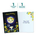 Load image into Gallery viewer, The cover and inside of Tree-Free’s Light Love Spirit card, along with the following text: “1 greeting card, 1 matching envelope”