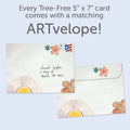 Load image into Gallery viewer, The envelope for Tree-Free’s Let Your Light Shine card, along with the following text: “Every Tree-Free 5x7 card comes with a matching ARTvelope!”