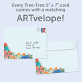 Load image into Gallery viewer, The envelope for Tree-Free’s Let Light Shine card, along with the following text: “Every Tree-Free 5x7 card comes with a matching ARTvelope!”