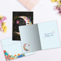 Load image into Gallery viewer, The inside of Tree-Free’s Let Light Shine card, with the cover and envelope in the background.