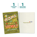 Load image into Gallery viewer, The cover and inside of Tree-Free’s Home is Where card, along with the following text: “1 greeting card, 1 matching envelope”