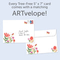 Load image into Gallery viewer, The envelope for Tree-Free’s The Beauty of Wildflowers card, along with the following text: “Every Tree-Free 5x7 card comes with a matching ARTvelope!”