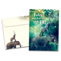 Load image into Gallery viewer, The cover of Tree-Free's Wish Big card, along with its matching envelope.