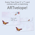 Load image into Gallery viewer, The envelope for Tree-Free’s Everywhere You Go card, along with the following text: “Every Tree-Free 5x7 card comes with a matching ARTvelope!”
