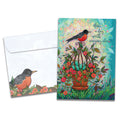 Load image into Gallery viewer, The cover of Tree-Free's Bird Songs card, along with its matching envelope.