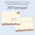 Load image into Gallery viewer, The envelope for Tree-Free’s Colorful Foliage card, along with the following text: “Every Tree-Free 5x7 card comes with a matching ARTvelope!”