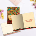 Load image into Gallery viewer, The inside of Tree-Free’s Colorful Foliage card, with the cover and envelope in the background.