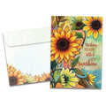 Load image into Gallery viewer, The cover of Tree-Free's Thankful Sunshine card, along with its matching envelope.