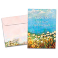 Load image into Gallery viewer, The cover of Tree-Free's Blue Skies and Sunshine card, along with its matching envelope.