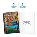 Load image into Gallery viewer, The cover and inside of Tree-Free’s Shimmering Wishes card, along with the following text: “1 greeting card, 1 matching envelope”