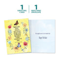Load image into Gallery viewer, The cover and inside of Tree-Free’s Happy Butterflies card, along with the following text: “1 greeting card, 1 matching envelope”