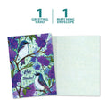 Load image into Gallery viewer, The cover and inside of Tree-Free’s Hey There Birds card, along with the following text: “1 greeting card, 1 matching envelope”