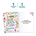 Load image into Gallery viewer, The cover and inside of Tree-Free’s Label Feeling card, along with the following text: “1 greeting card, 1 matching envelope”