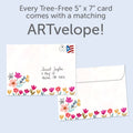Load image into Gallery viewer, The envelope for Tree-Free’s Best Path card, along with the following text: “Every Tree-Free 5x7 card comes with a matching ARTvelope!”
