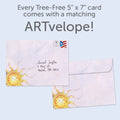 Load image into Gallery viewer, The envelope for Tree-Free’s Another Glorious Trip card, along with the following text: “Every Tree-Free 5x7 card comes with a matching ARTvelope!”