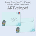 Load image into Gallery viewer, The envelope for Tree-Free’s Another Year Wiser card, along with the following text: “Every Tree-Free 5x7 card comes with a matching ARTvelope!”